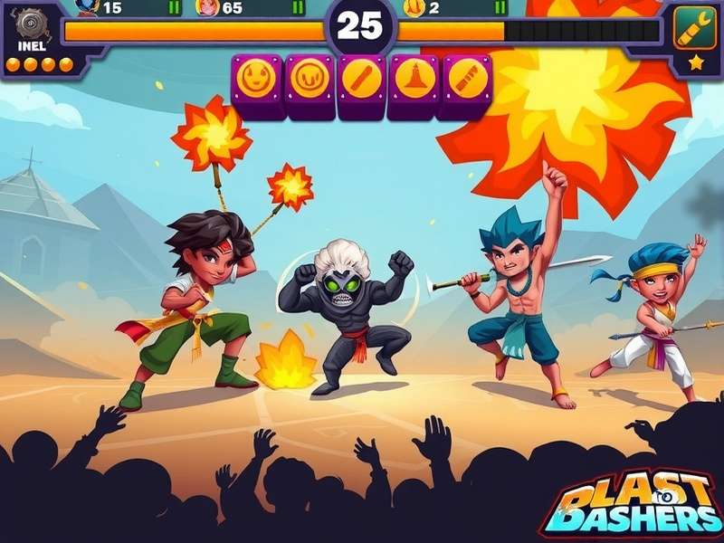 Blast Bashers character selection screen with diverse Indian-inspired heroes